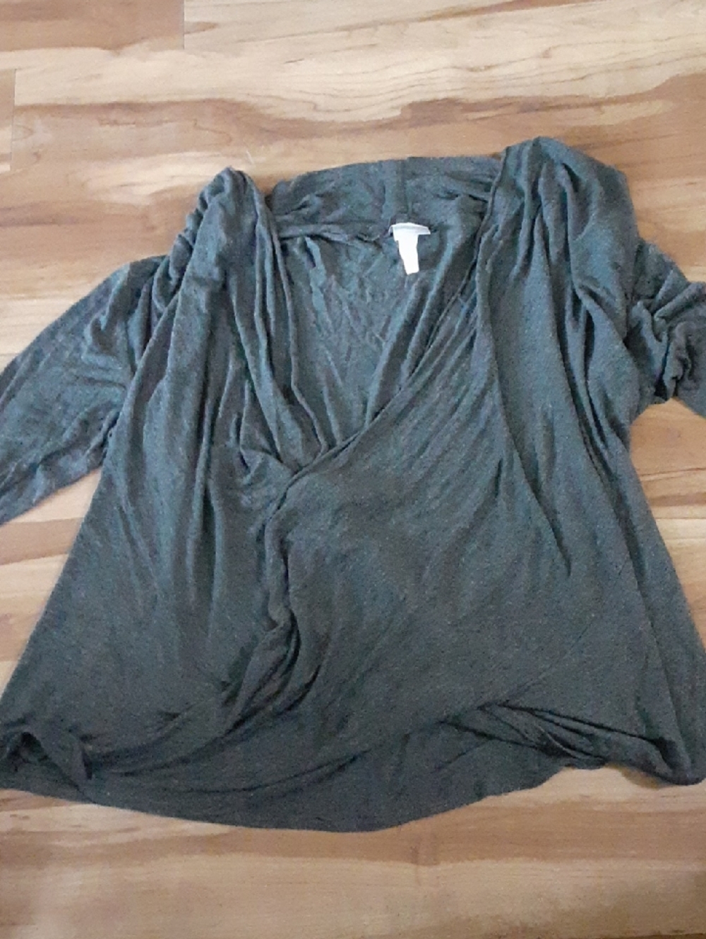 Women’s Gray Wrap-Style Tunic Top